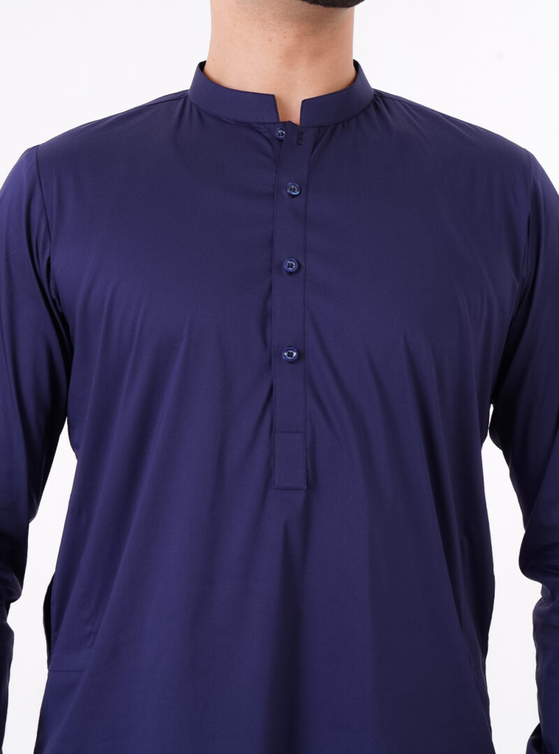 Dark Blue Kurta Pajama - Image 2