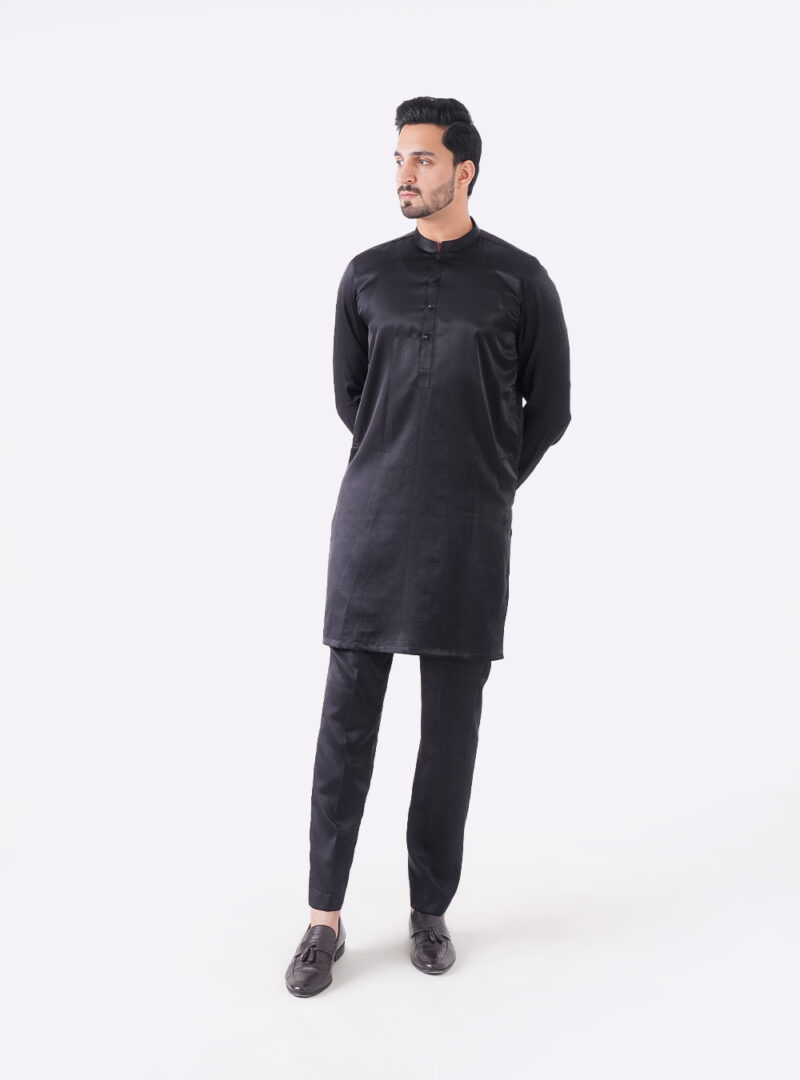 Black Cotton Kurta Pajama