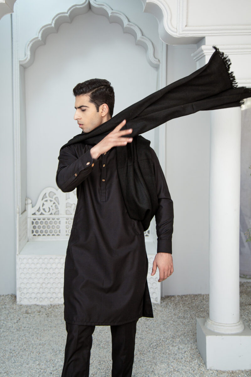 Black Pashmina Shawl - Image 3