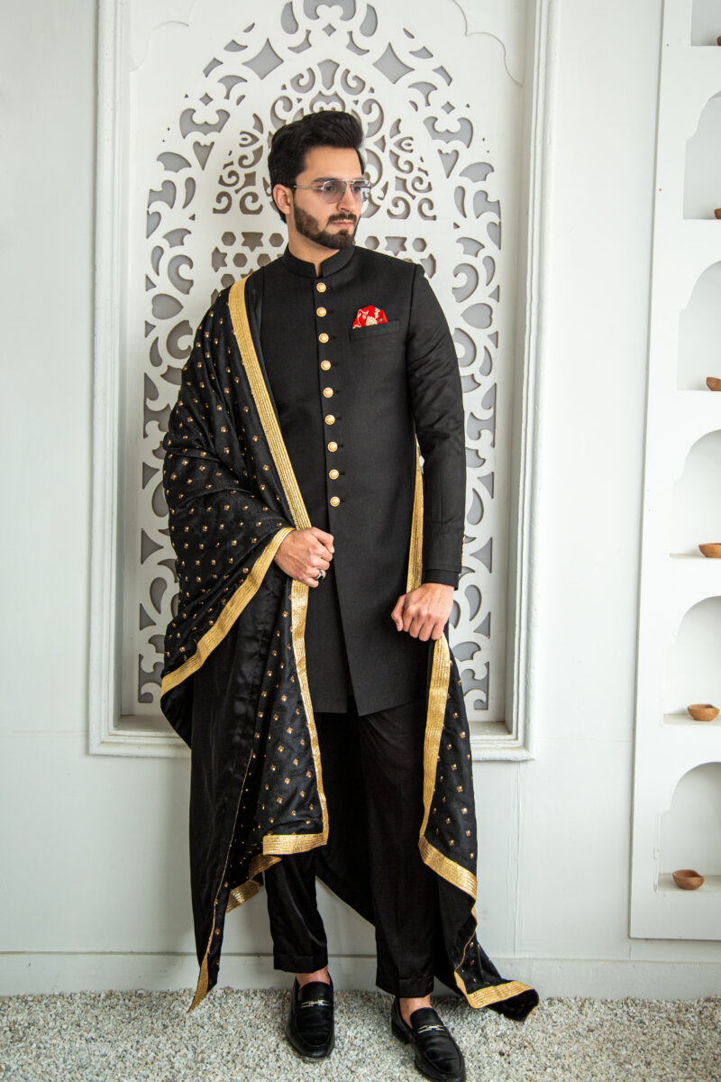 Black Sherwani - Image 4
