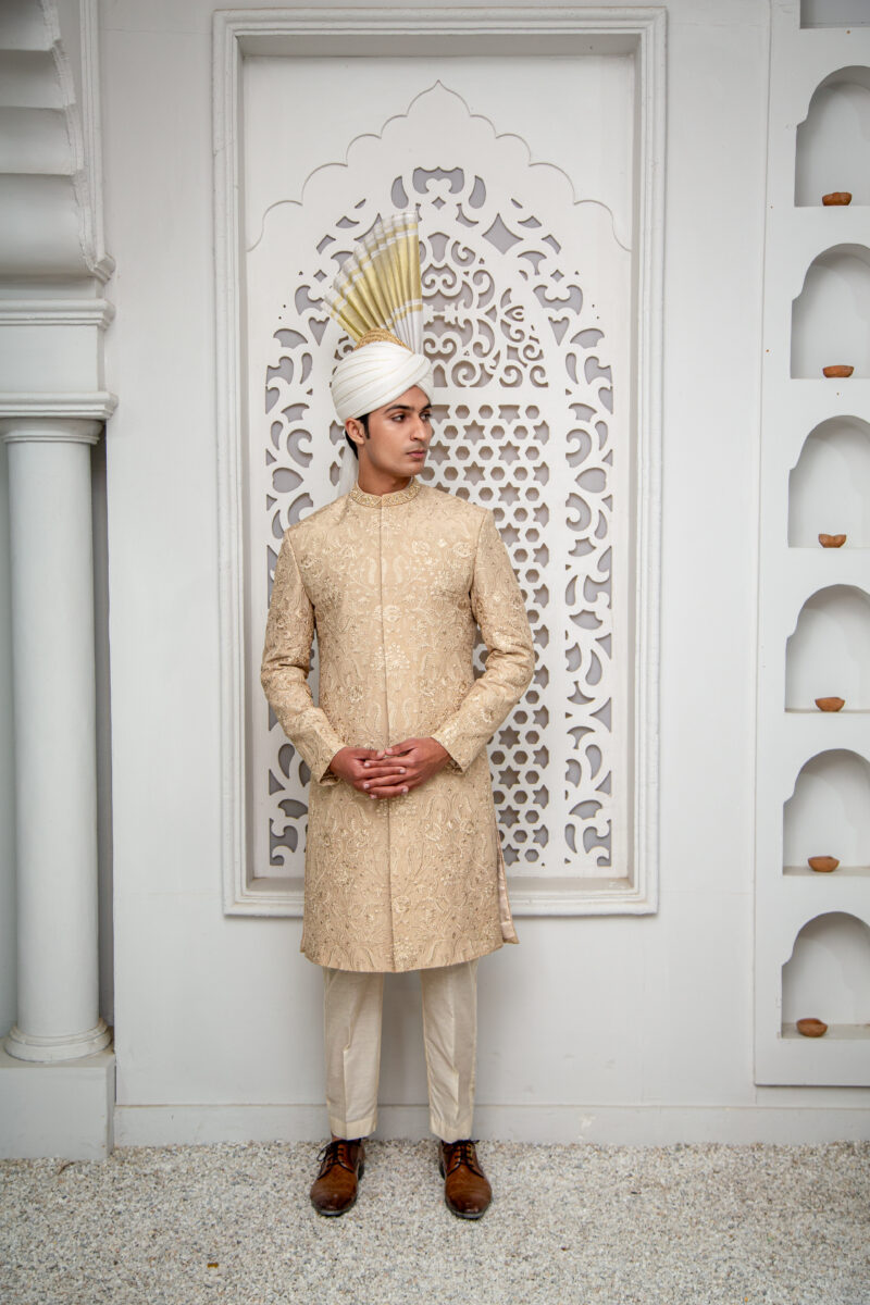 Beige Sherwani - Image 5