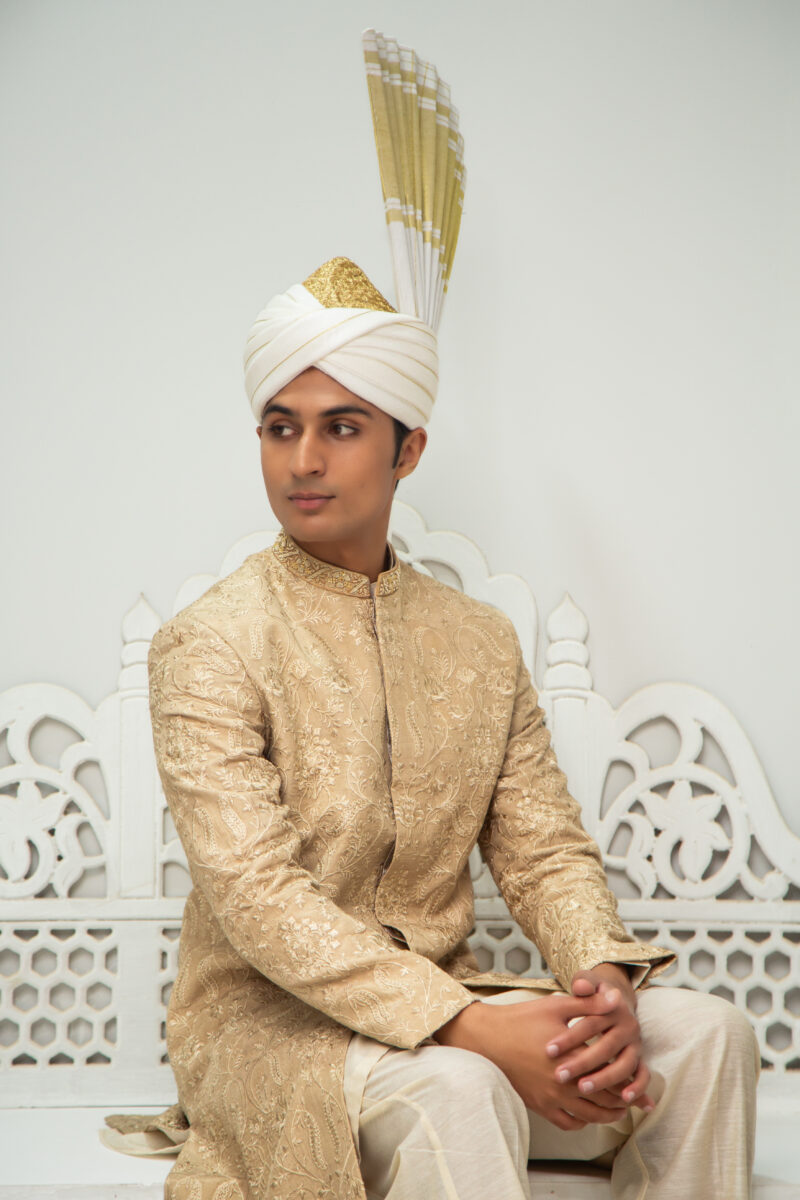 Beige Sherwani - Image 6