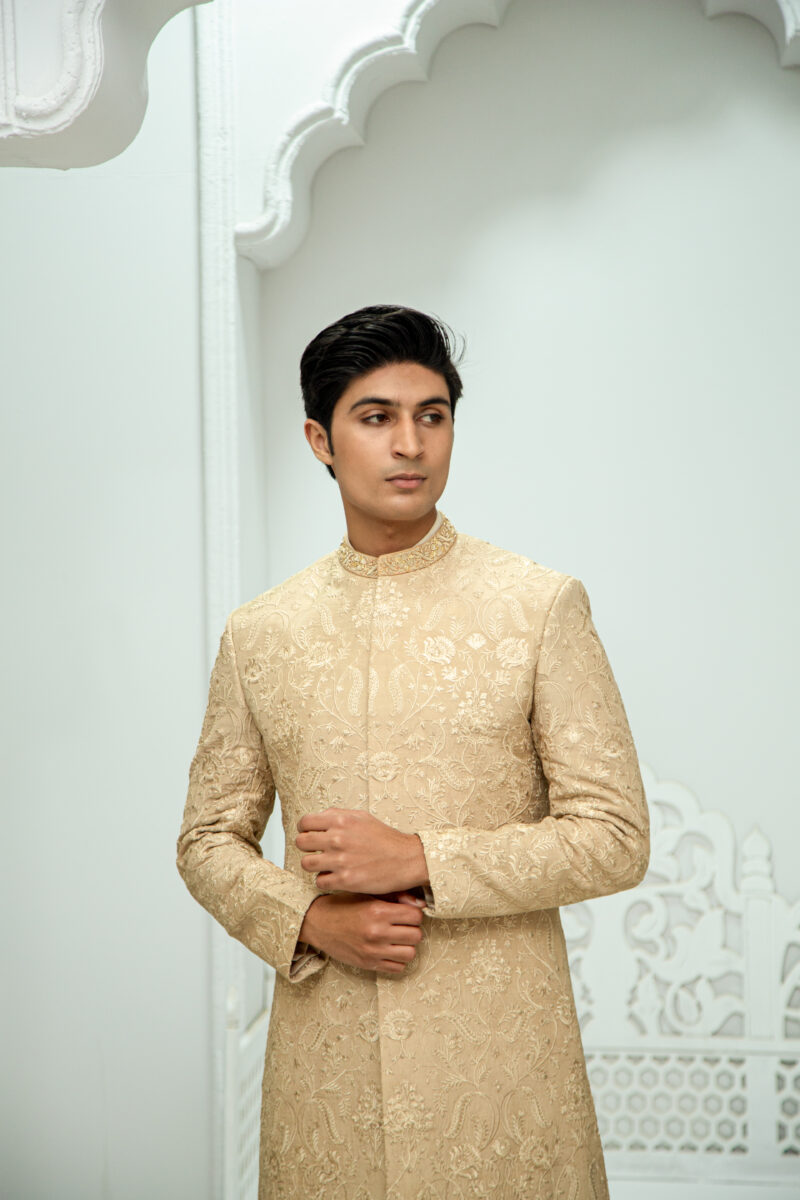 Beige Sherwani