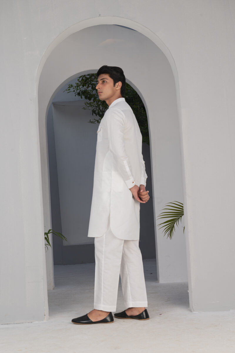 Premium White Linen Kurta Pajama - Image 5
