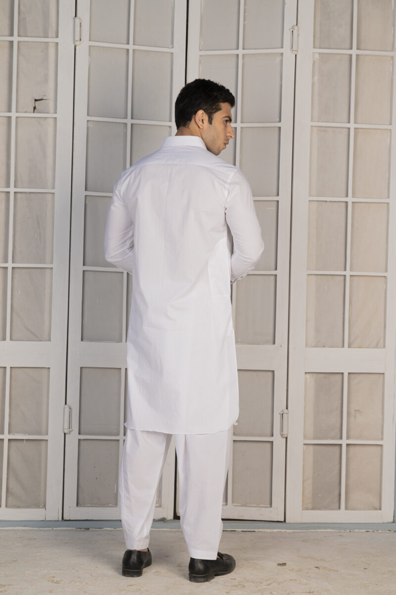 White Cotton Shalwar Kameez - Image 5