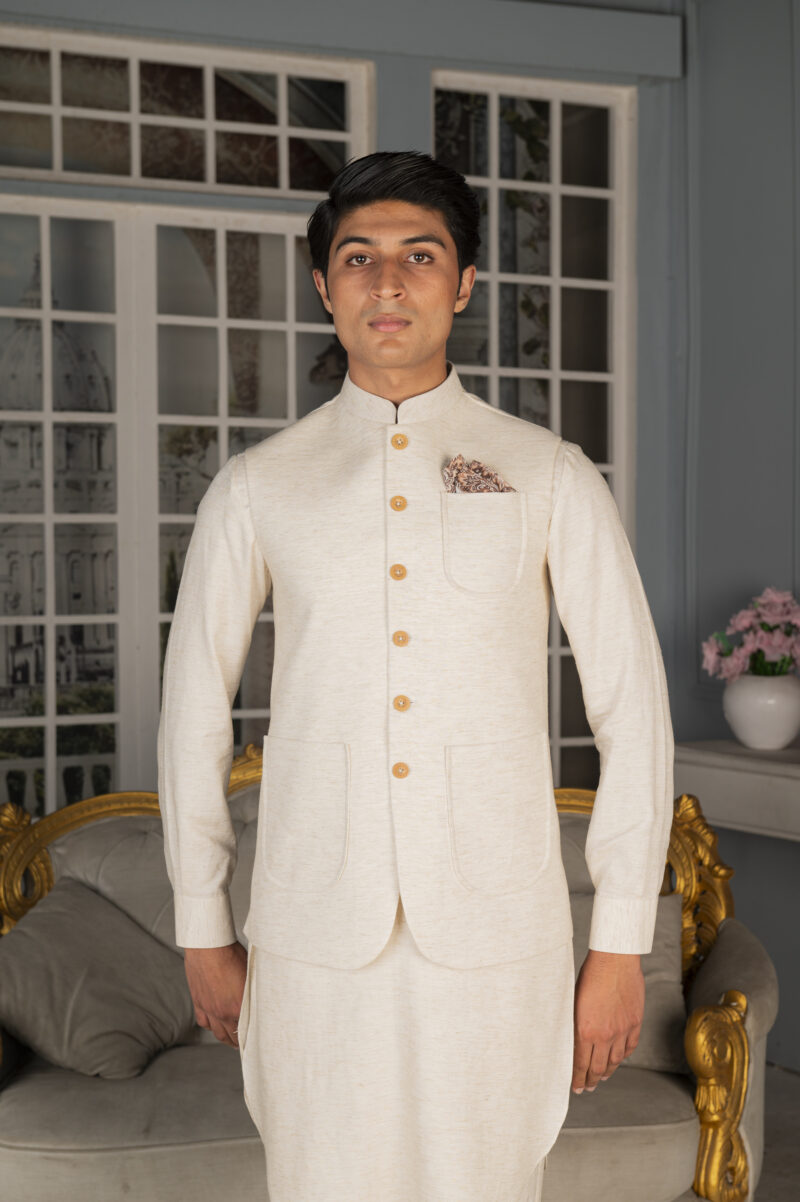 Ivory Linen Waistcoat